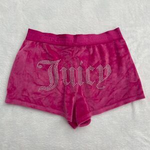 Juicy Couture Mini Velvet Shorts Women's S Bedazzled Mcbling Y2K 2000s Vintage